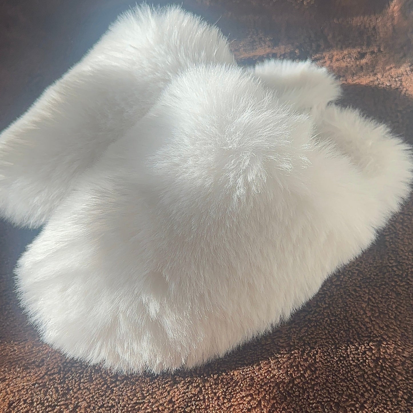 Can’t Be Fluffed Faux Mink Slippers - Vanilla Ice Cream