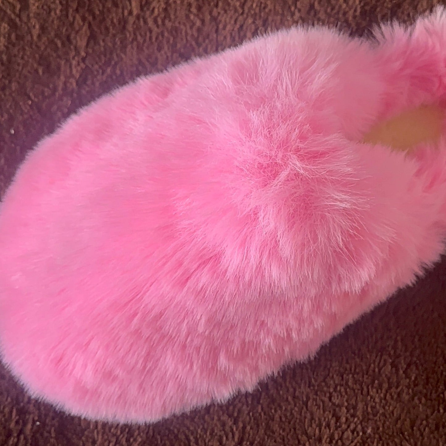 Can’t Be Fluffed Faux Mink Slippers - Strawberry Mousse