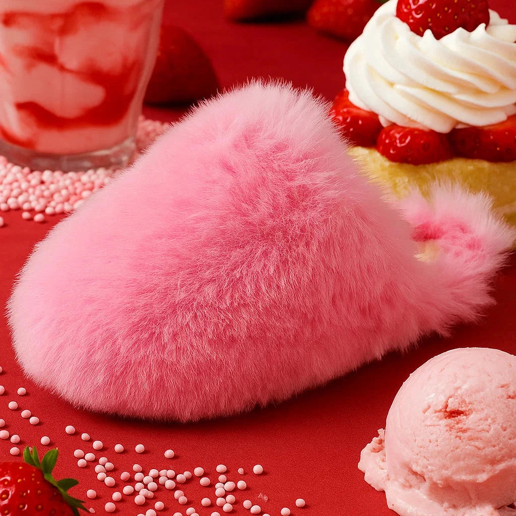 Can’t Be Fluffed Faux Mink Slippers - Strawberry Mousse